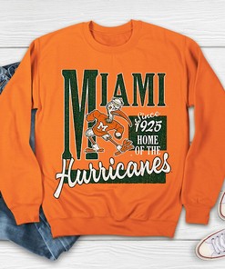 Vintage Miami Hurricanes Football 1980s T-Shirt and Crewneck Sweatshirt - Perfect for Fans