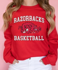 Vintage Razorbacks Basketball Sweatshirt, Throwback Crewneck, Hoodie for Fans