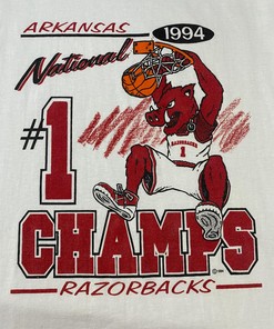 Vintage Style 1994 National Champs Arkansas Razorbacks T-Shirt, Sweatshirt - Full Size Gifts for NCAA Fans
