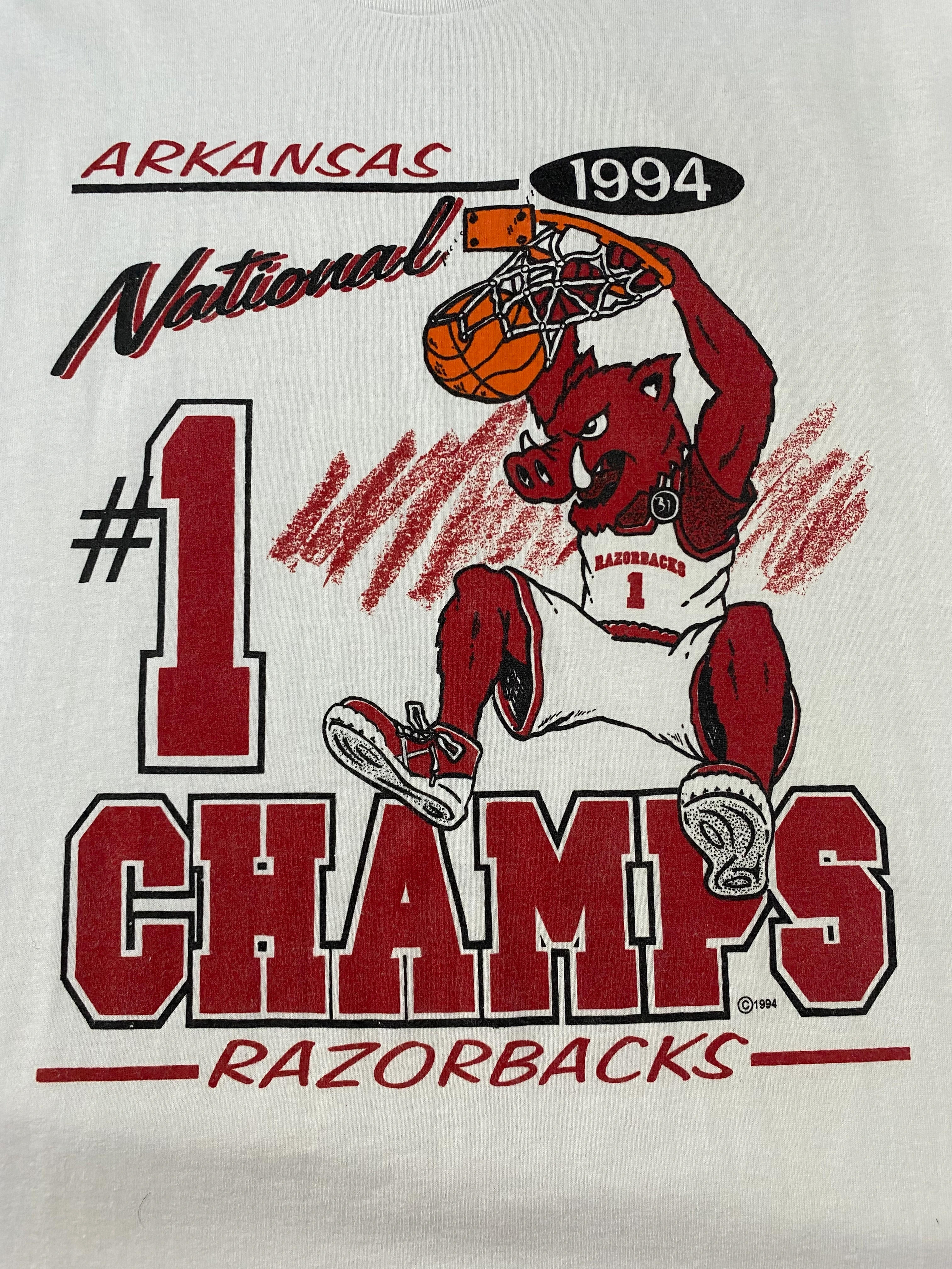 Vintage Style 1994 National Champs Arkansas Razorbacks T-Shirt, Sweatshirt - Full Size Gifts for NCAA Fans