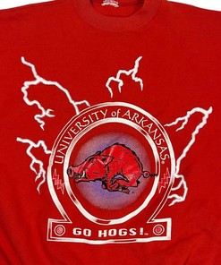 Vintage Style 90s University of Arkansas Lightning T-Shirt, Sweatshirt, Hoodie - Show Your Love for NCAA