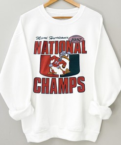 Vintage Style Miami Hurricanes 1987 National Champs T-Shirt, Sweatshirt, and Hoodie - Great NCAA Fan Gift