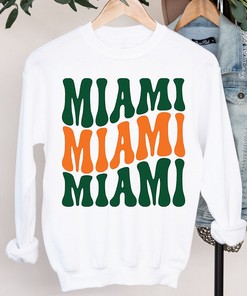 Vintage Style Miami Sweatshirt and Preppy Miami Football T-Shirt - Perfect for Fans