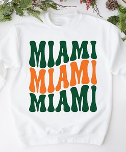 Vintage Style Miami Sweatshirt and Preppy Miami Football T-Shirt - Perfect for Fans