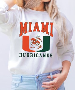 Vintage Style University of Miami Sweatshirt, Preppy Miami Football T-Shirt for Fans