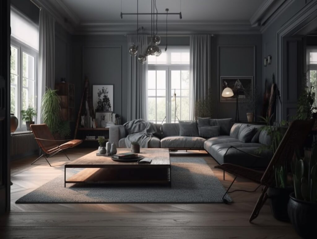 Different Shades Of Grey Create Depth To The Room