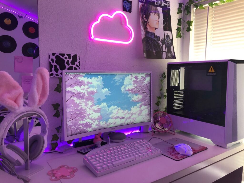 Pink And Black Gaming Setup