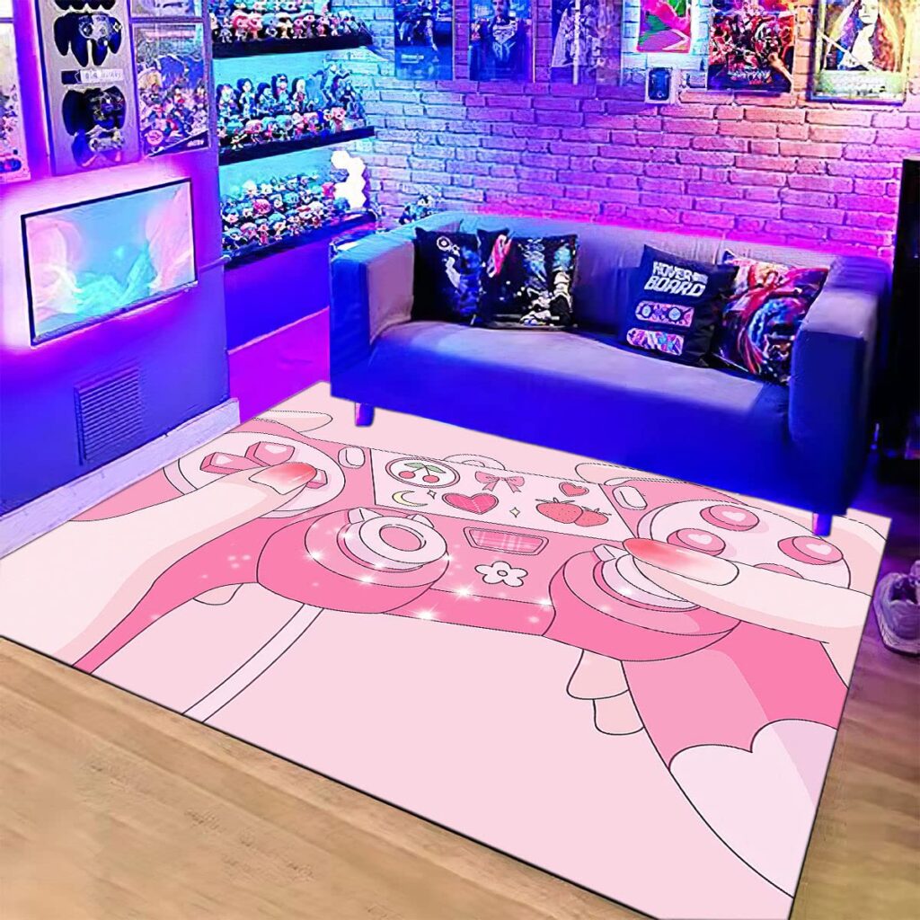 Pink Gaming Area Rug