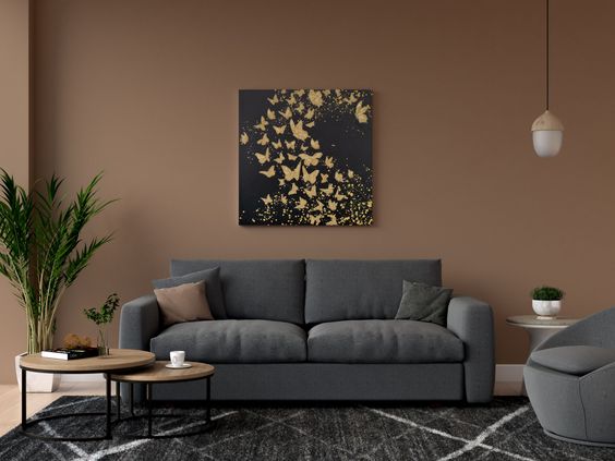 Rich Brown Shades Living Room