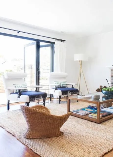 Simple Blue And Brown Living Room Ideas