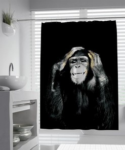 3D Funny Monkey's Shower Curtain with Animal Printing for Unique and Lively Bathroom Decor