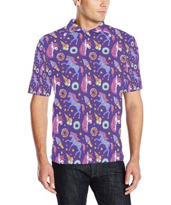 3D Printed Unicorn Sweety Men's Polo Shirt - Perfect Gift for Fans
