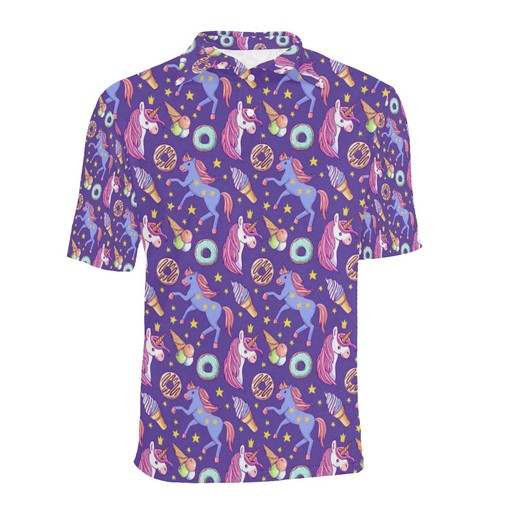 3D Printed Unicorn Sweety Men's Polo Shirt - Perfect Gift for Fans