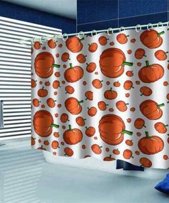 3D Red Pumpkins Shower Curtain - Waterproof Bathroom Decoration
