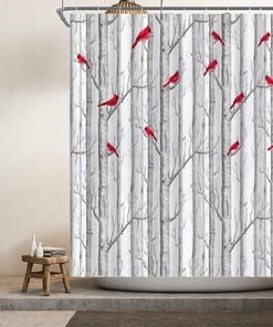 Abstract Birch Tree Forest Shower Curtain - Home Decor Bathroom Curtain