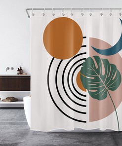Abstract Green Leaf Shower Curtain - Geometric and Chic