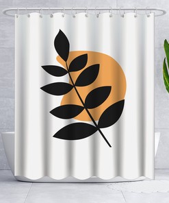 Abstract Leaf Shower Curtain - Modern Bathroom Decor