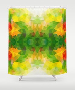 Abstract Yellow Geometric Pattern Shower Curtain - Artistic Bathroom Decor - Home Decor