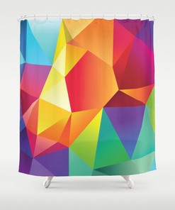 Abstract and Geometric Shower Curtain for Bathroom Decor