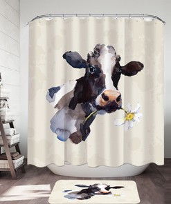Add Whimsy to Your Bathroom with Flower Cow Shower Curtain
