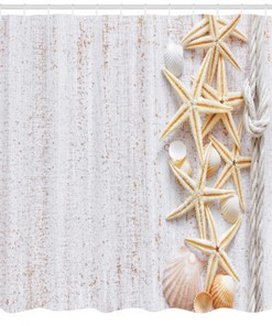 Add a Touch of the Ocean to Your Home Decor with this Shell Decor Starfish Ocean Themed Shower Curtain