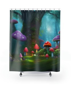 Add a Whimsical Touch to Your Bathroom with Mushroom Forest Shower Curtain