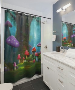 Add a Whimsical Touch to Your Bathroom with Mushroom Forest Shower Curtain