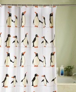 Adorable Penguin Design Shower Curtain for a Fun Bathroom