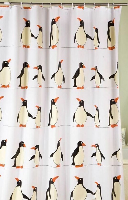 Adorable Penguin Design Shower Curtain for a Fun Bathroom