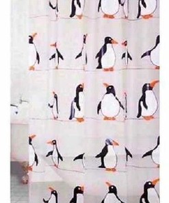 Adorable Penguin Design Shower Curtain for a Fun Bathroom