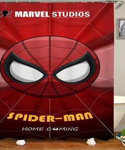 Adorable Spiderman Shower Curtain with Waterproof Fabric for Kids Bathroom Decor 