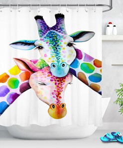 African Wild Animals Watercolor Shower Curtain - Bathroom Decoration