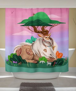 Afrikaanse Reiskunst Shower Curtain - Tanzania Wildlife Art Print for Bathroom Decor