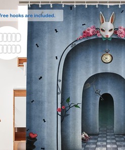 Alice in Wonderland Blue Rose Shower Curtain - A Romantic Addition to Your Bathroom