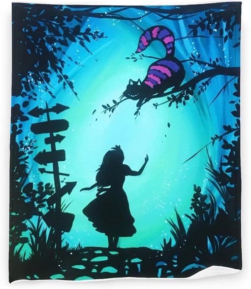 Alice in Wonderland Theme Shower Curtain for Vintage Bathroom Decor