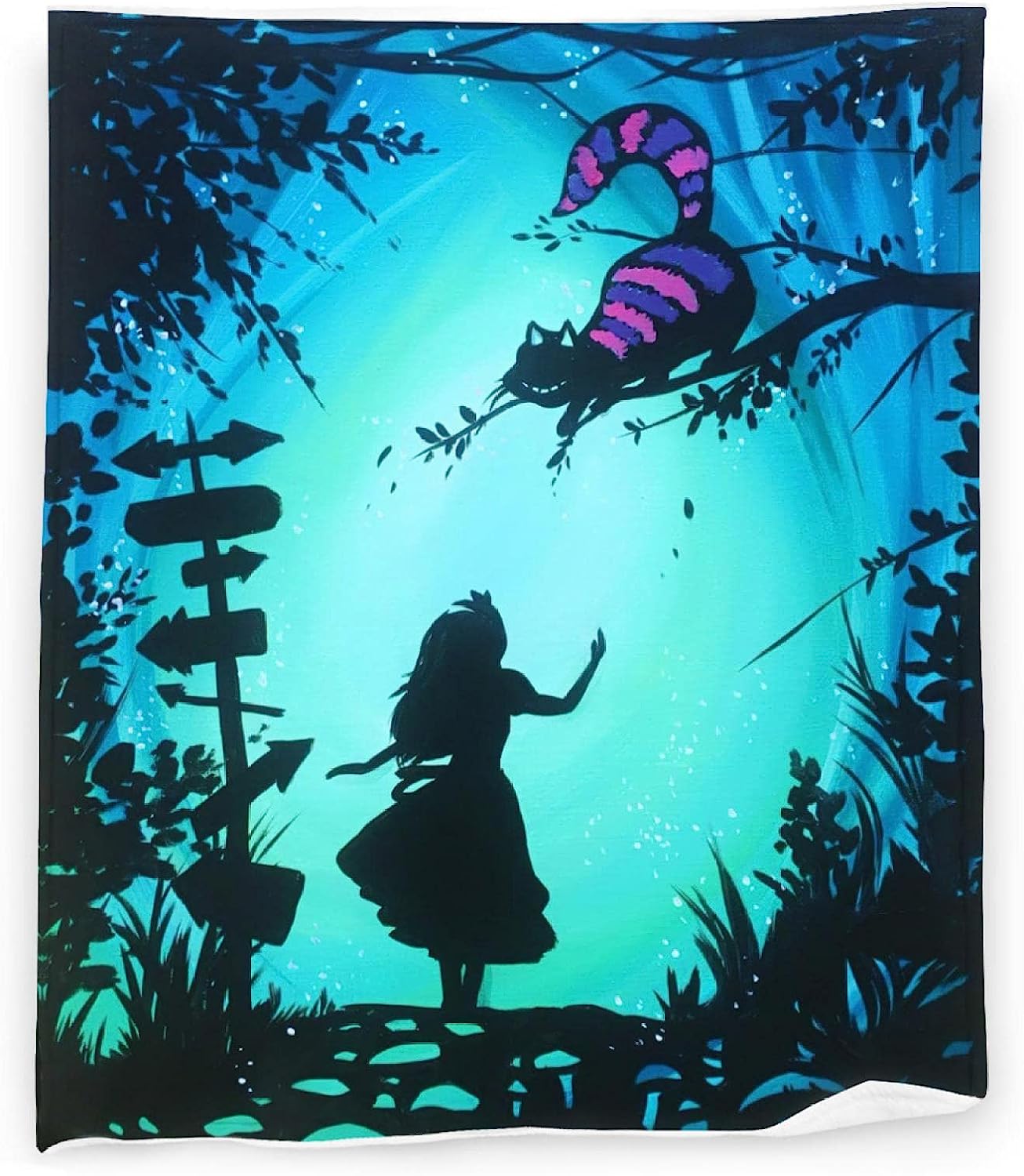 Alice in Wonderland Theme Shower Curtain for Vintage Bathroom Decor