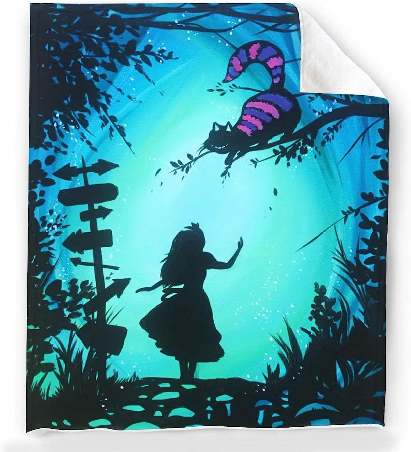 Alice in Wonderland Theme Shower Curtain for Vintage Bathroom Decor
