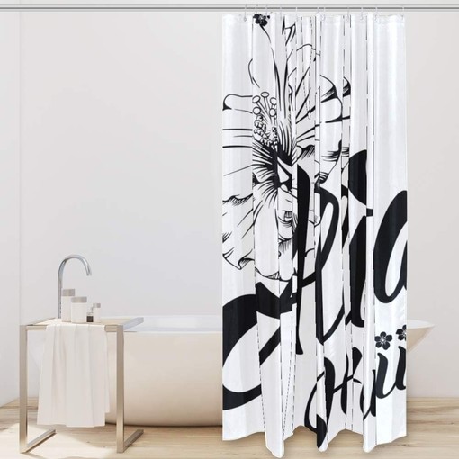 Aloha Hawaii Hibiscus Shower Curtain for Tropical Bathroom Decor