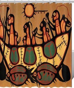 Ancient Sun Boat Shower Curtain for Historical Bathroom Decor 