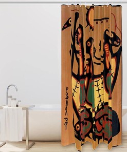 Ancient Sun Boat Shower Curtain for Historical Bathroom Decor