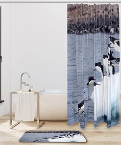 Animal Penguin Waterproof Shower Curtain for Your Bathroom Decoration