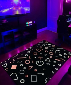 Arcade Carpet, Personalized Area Rug for Living Room, Area Rugs for Game Rooms