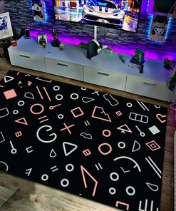 Arcade Carpet, Personalized Area Rug for Living Room, Area Rugs for Game Rooms