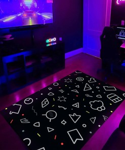 Arcade Carpet for Living Room, Bedroom, Personalized Area Rug for Living Room