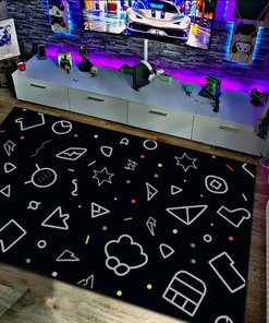 Arcade Carpet for Living Room, Bedroom, Personalized Area Rug for Living Room