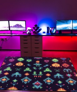 Arcade Pattern Art, Customizable Gamer Rug for Living Room