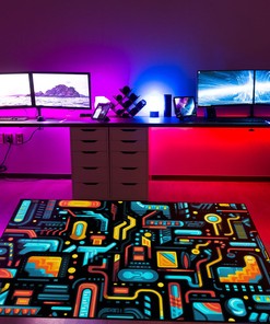 Arcade Pattern Marquee Art Area Rug