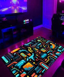 Arcade Pattern Marquee Art Area Rug