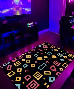 Arcade Pattern Rug, Customizable Rugs For Your Home, Gamer Rug for Bedroom