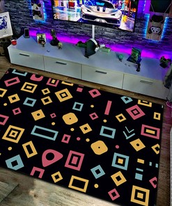 Arcade Pattern Rug, Customizable Rugs For Your Home, Gamer Rug for Bedroom